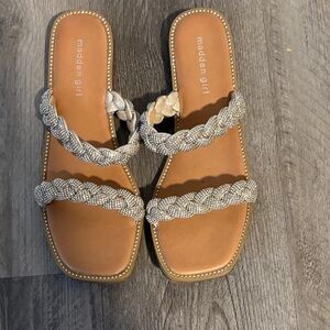 Madden Girl Metallic Braided Sandals